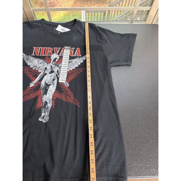 Nirvana Adult Large Graphic Tee Shirt Black Angel Design - Picture 7 of 7